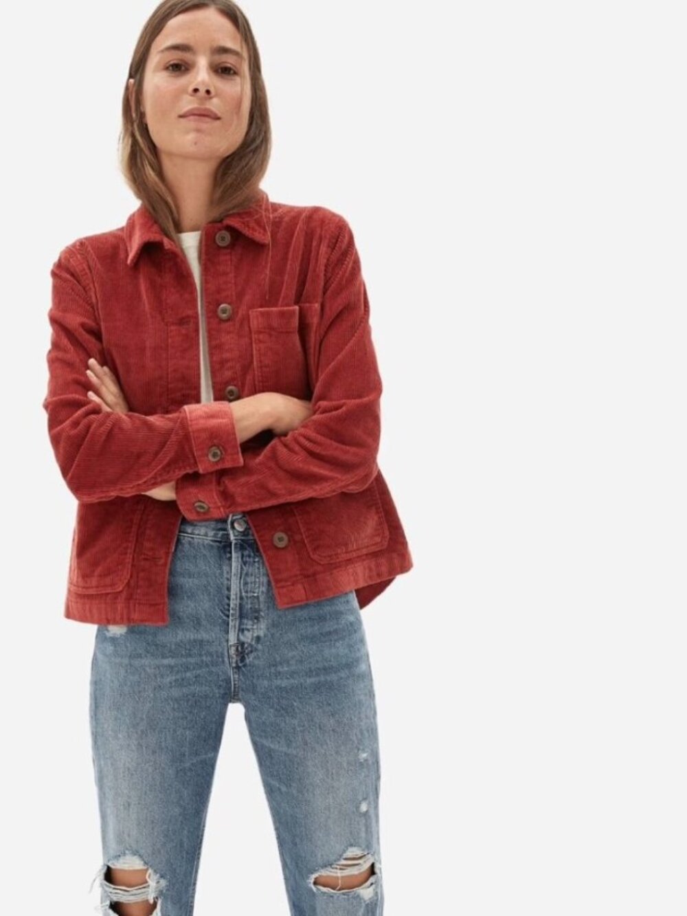 Everlane The Corduroy Chore Jacket - Brick (XS)